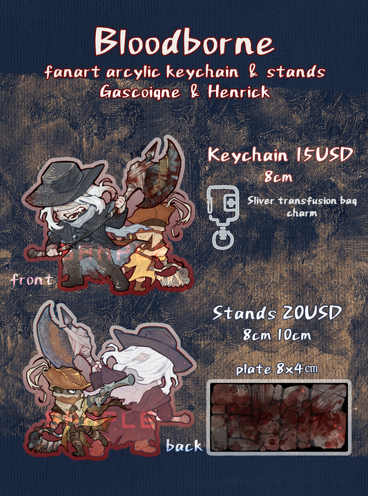 Bloodborne character Fanart Acrylic Keychains & Acrylic Stands