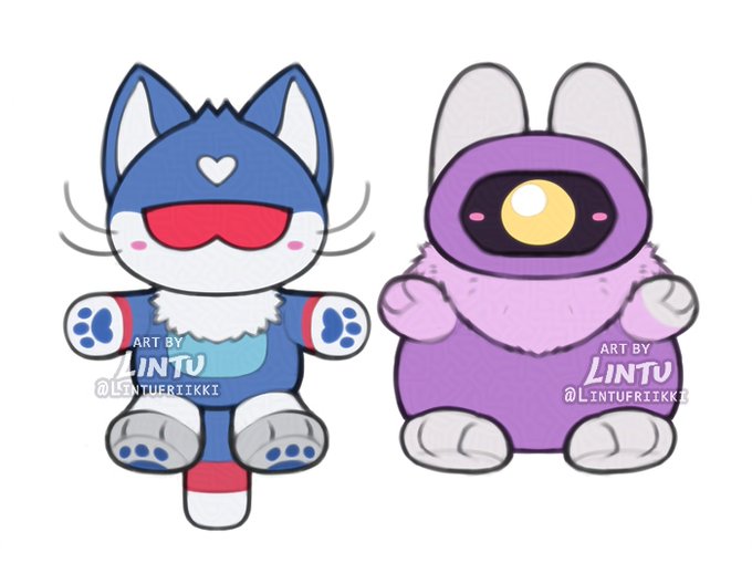 22cm Soundkitty & Shockbun plushies