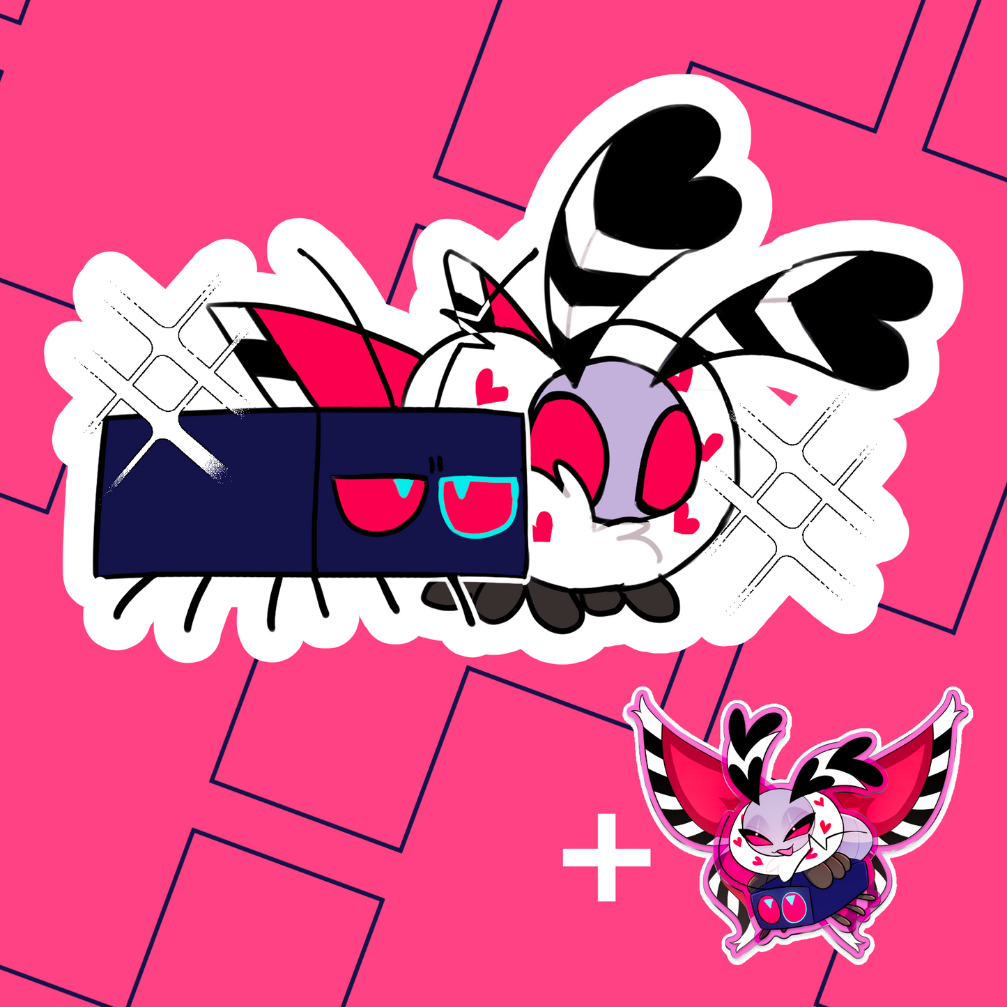 Pre-sale HazbinHotel Voxroach&Mothtino Plush Doll