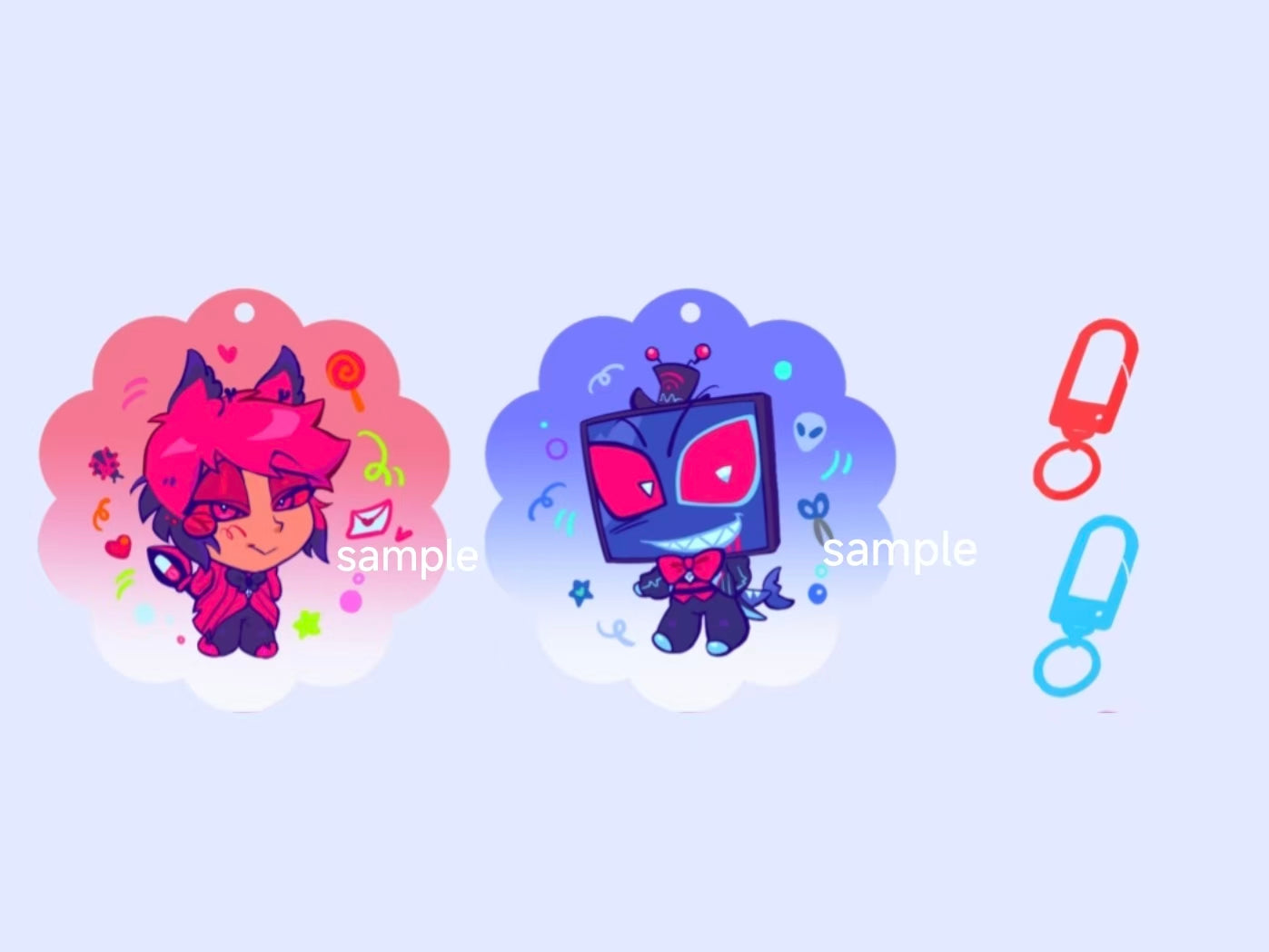 Vox and Alastor keychain (HH)