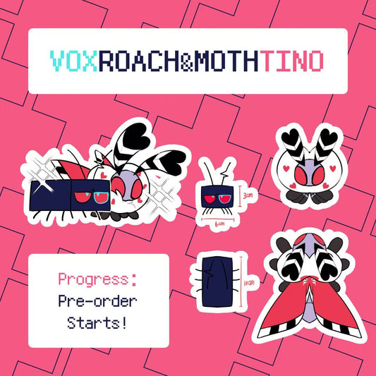 Pre-sale HazbinHotel Voxroach&Mothtino Plush Doll