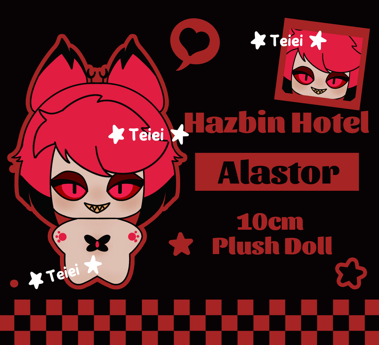 Hazbin Hotel Alastor 10cm Plush Doll