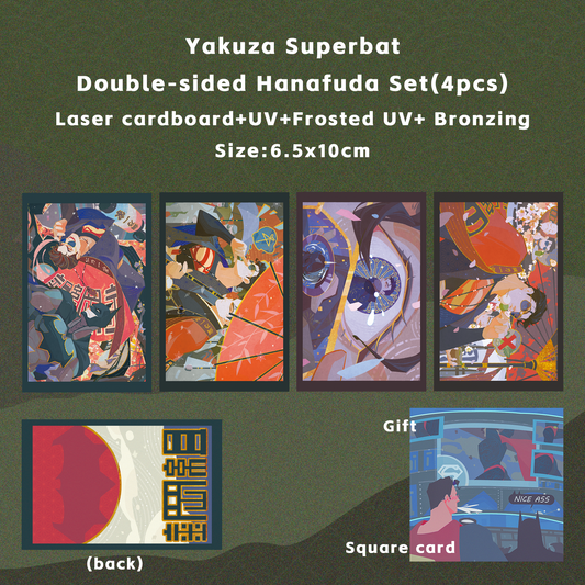 Yakuza Superbat Double-sided Postcard/Hanafuda/Color Paper Set
