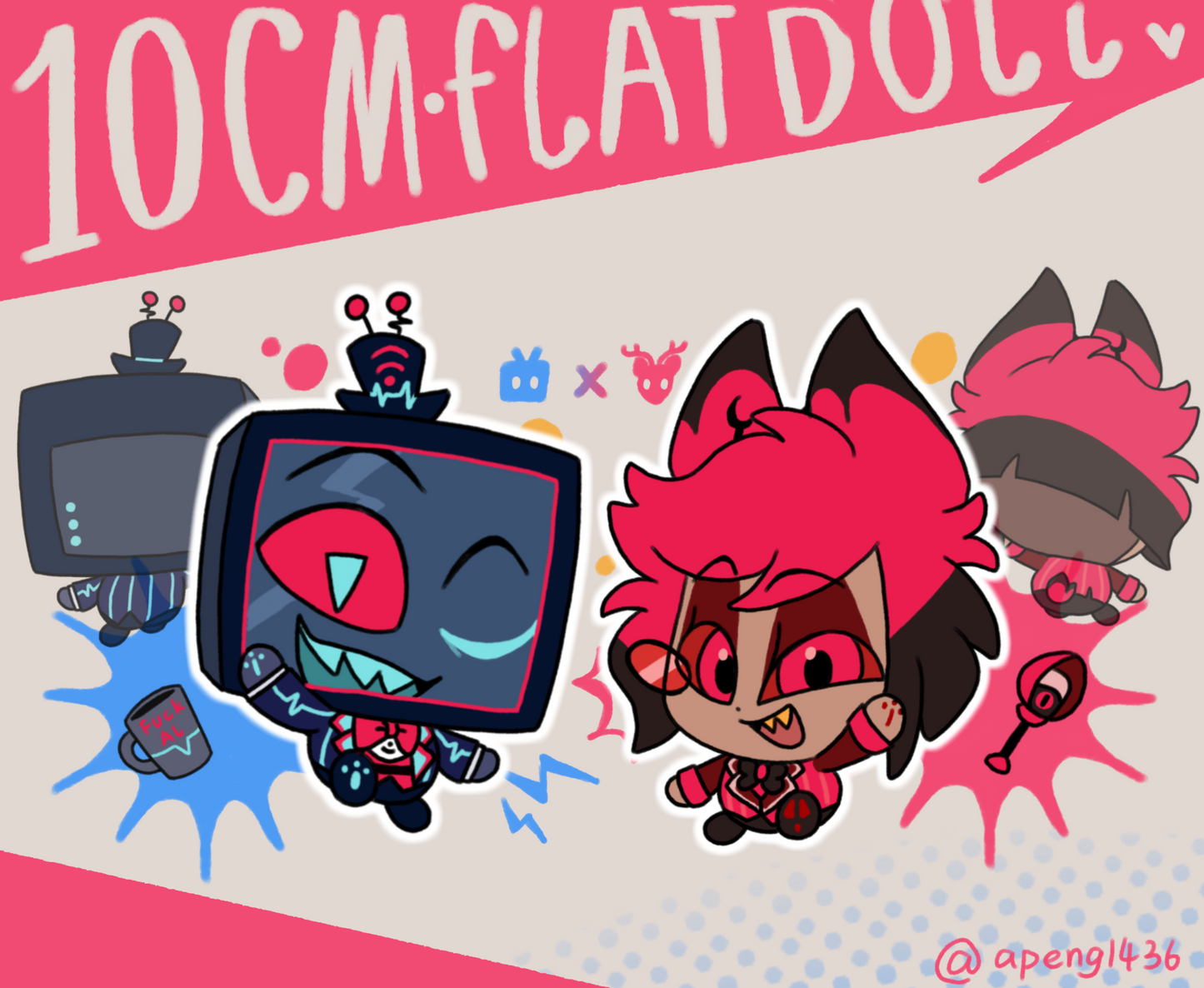 10cm Alastor & Vox flat dolls