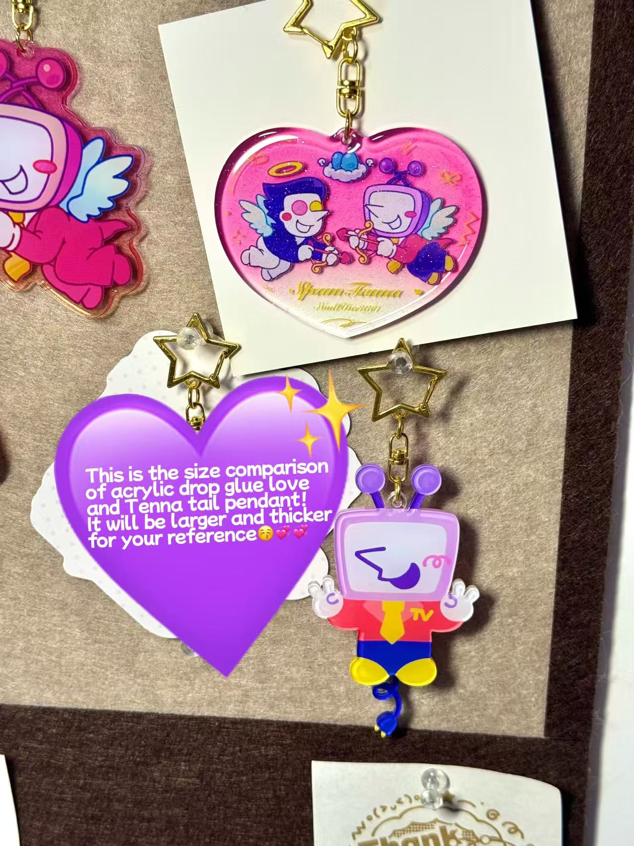 【Spamtenna】Love glitter powder drop glue acrylic pendant