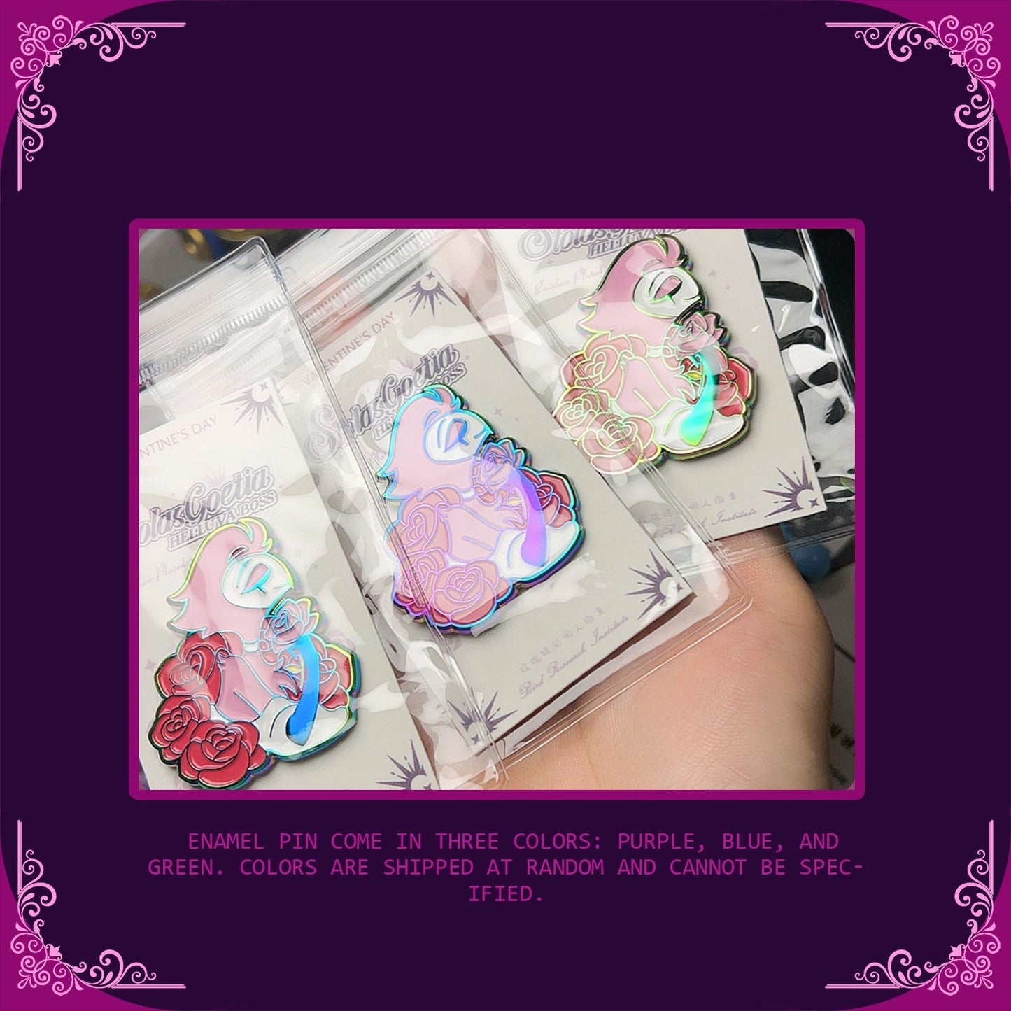 HB stolas-Fan Art Edition Rainbow Plated Enamel Pin-affection