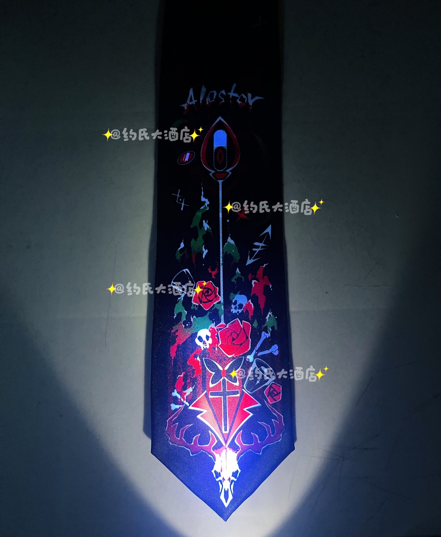 HH Alastor The Radio Demon Hazbin Impression Accessory, Multi-use as Bow, Necktie, Waist Sash & Hair Ribbon