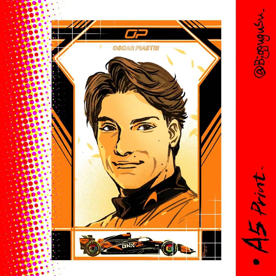 F1 Driver Portrait Poster A5