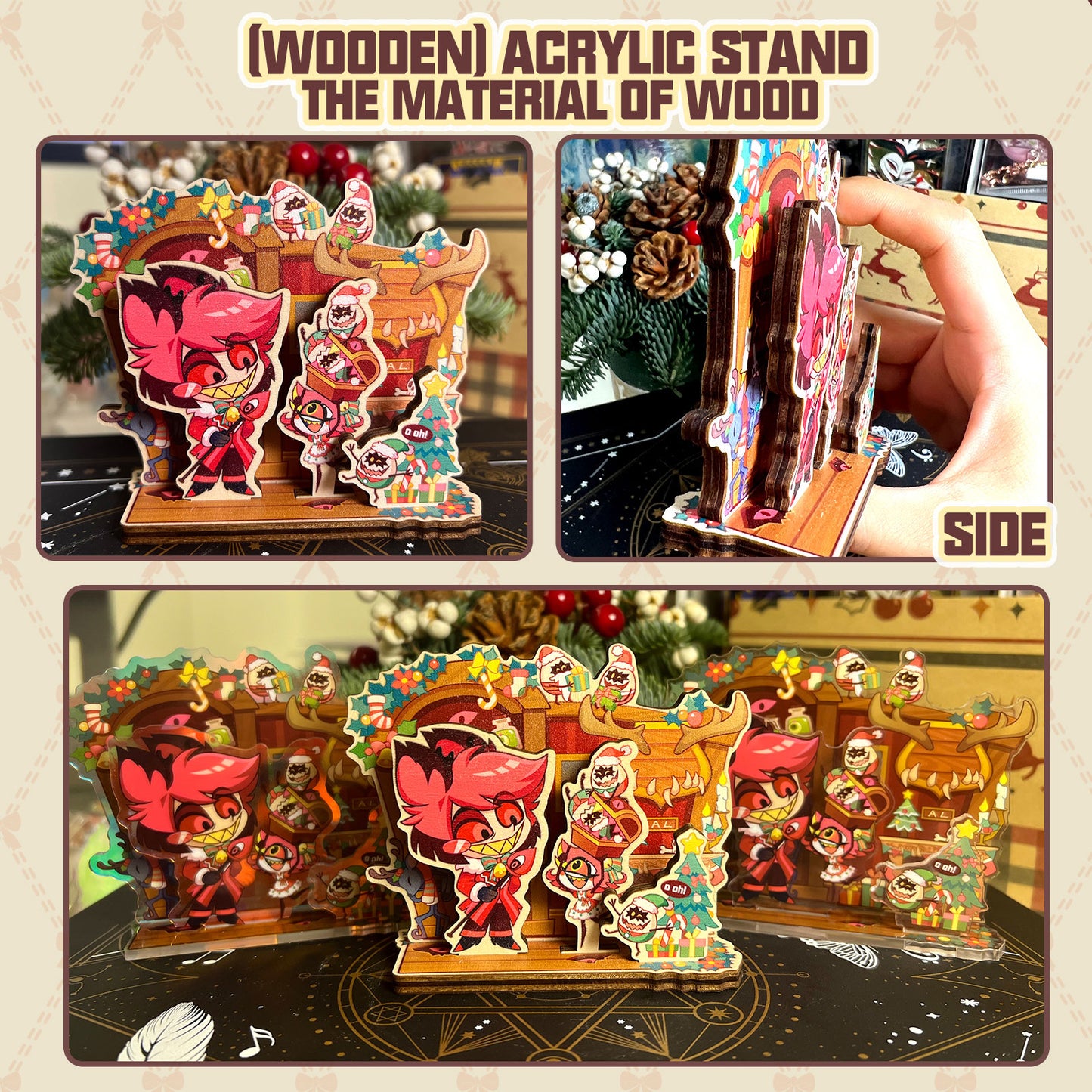 HH-HZB Holiday-Alastor&Niffty“Raised Acrylic Standee/(Wooden) Acrylic Standee”