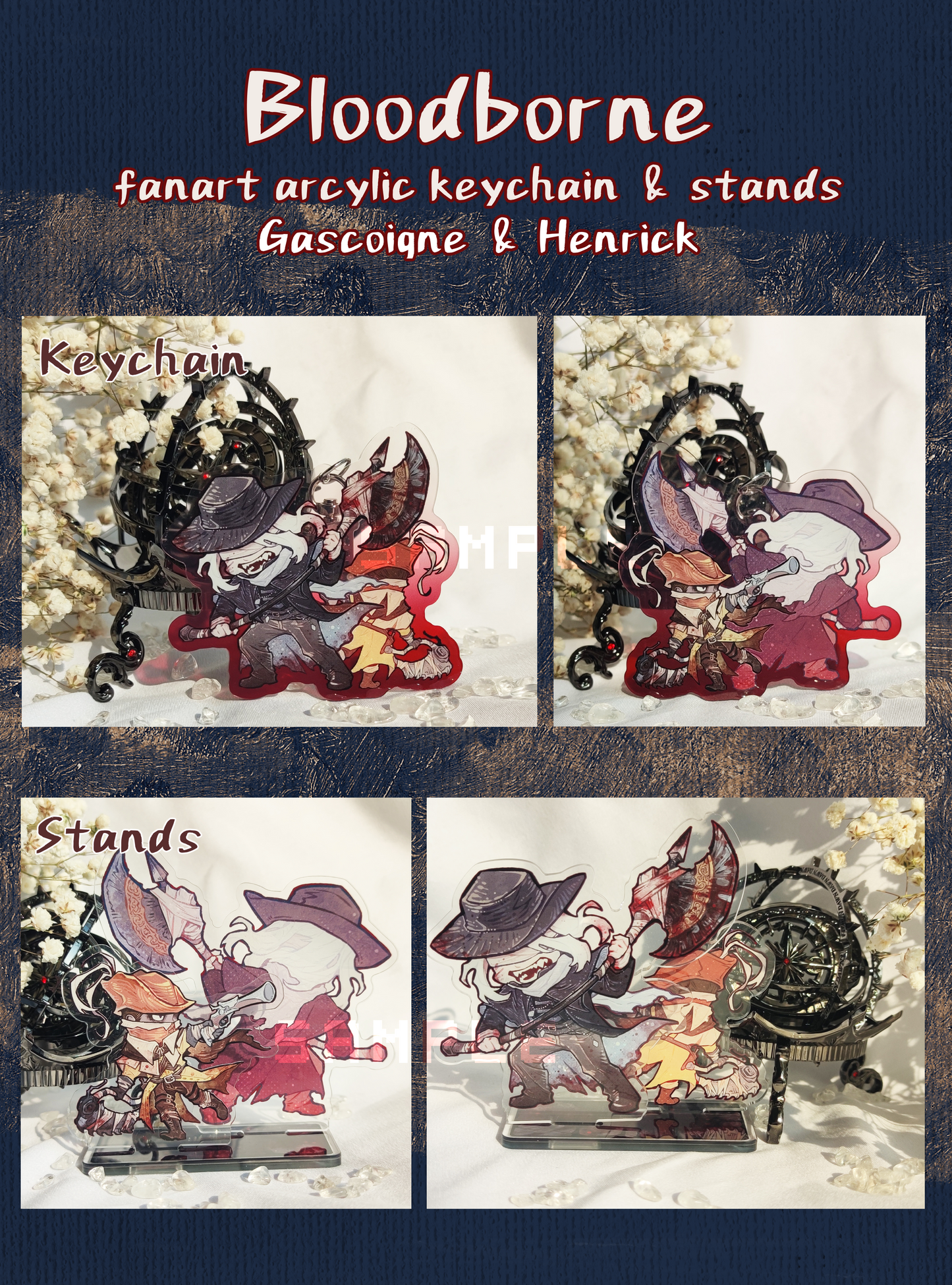 Bloodborne character Fanart Acrylic Keychains & Acrylic Stands