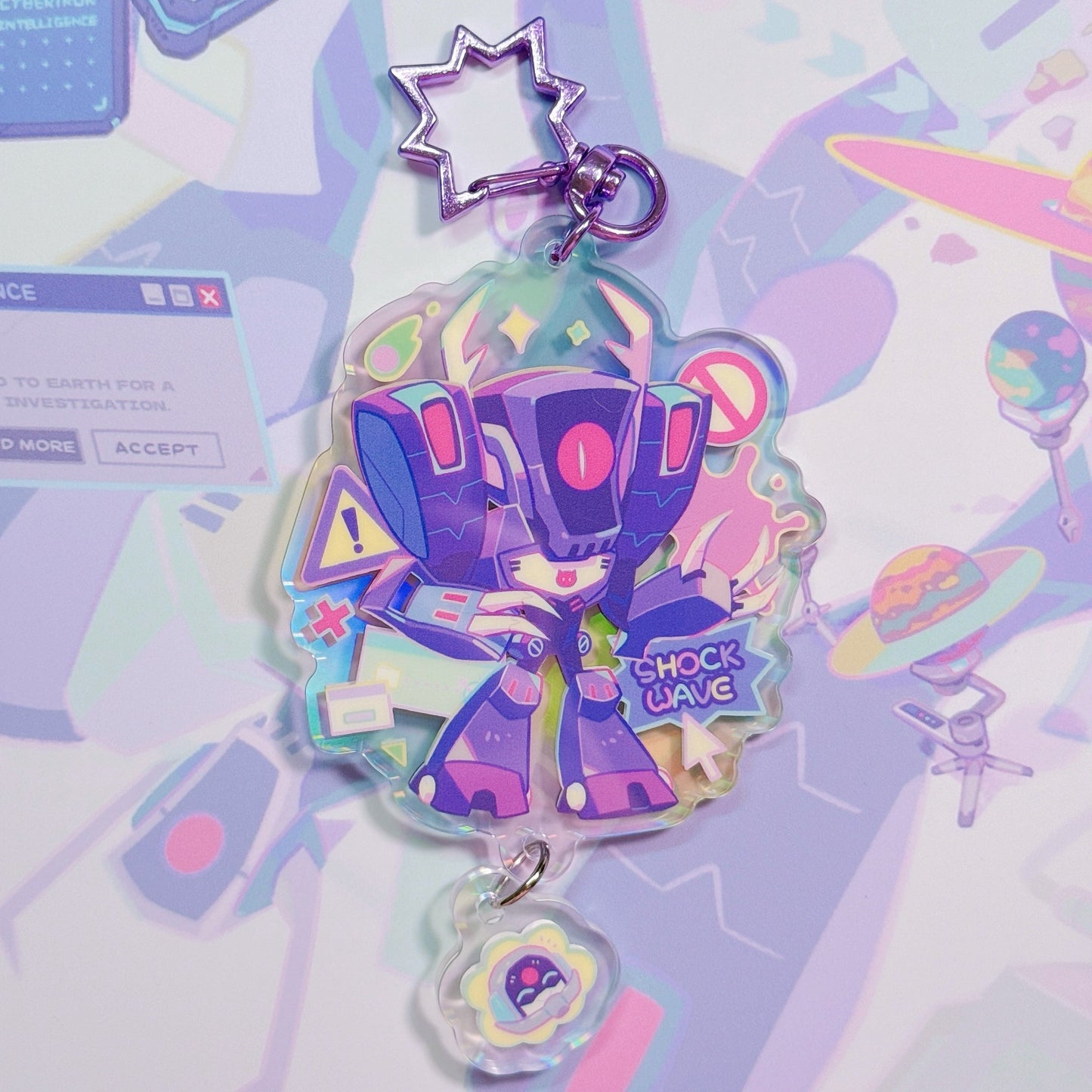 Shockwave and Blurr Acrylic Charm