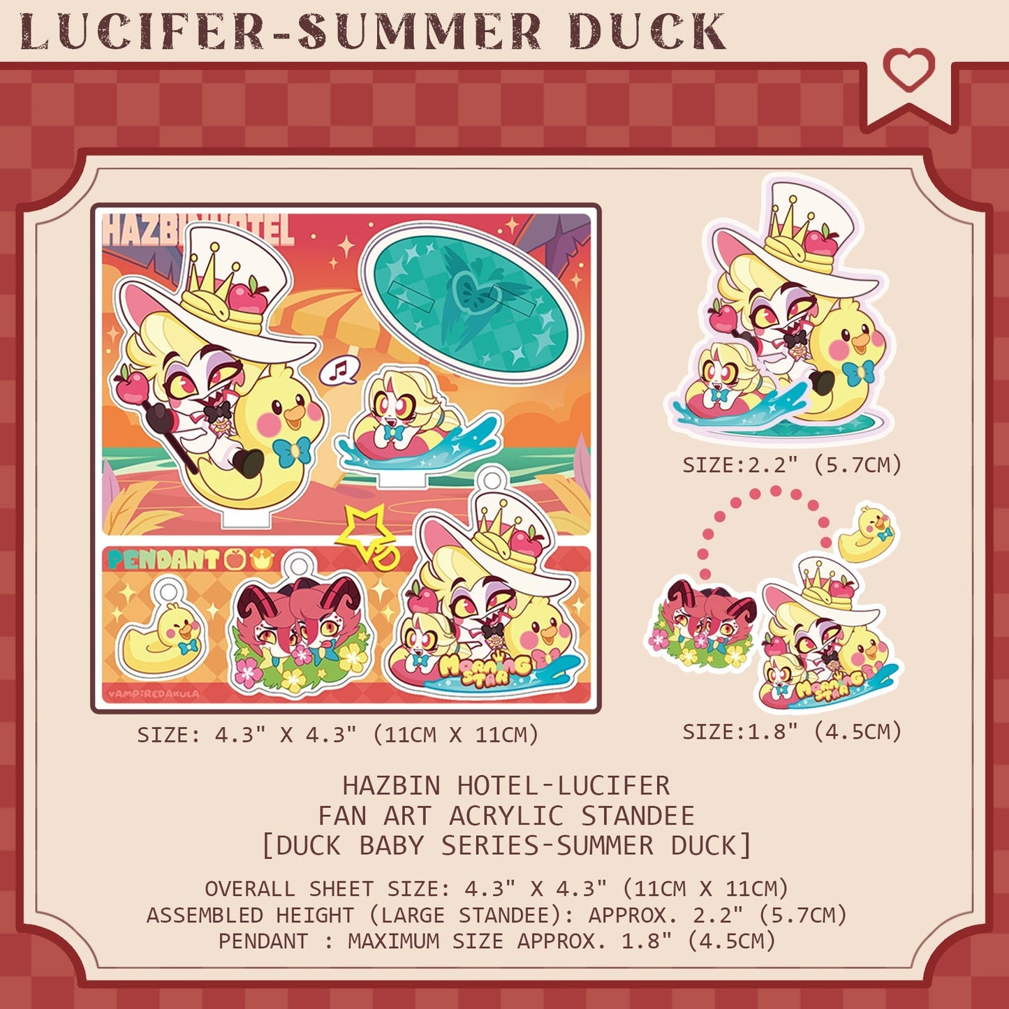 HH Lucifer Morningstar-Fan Art Acrylic Standee-Duck Baby Series