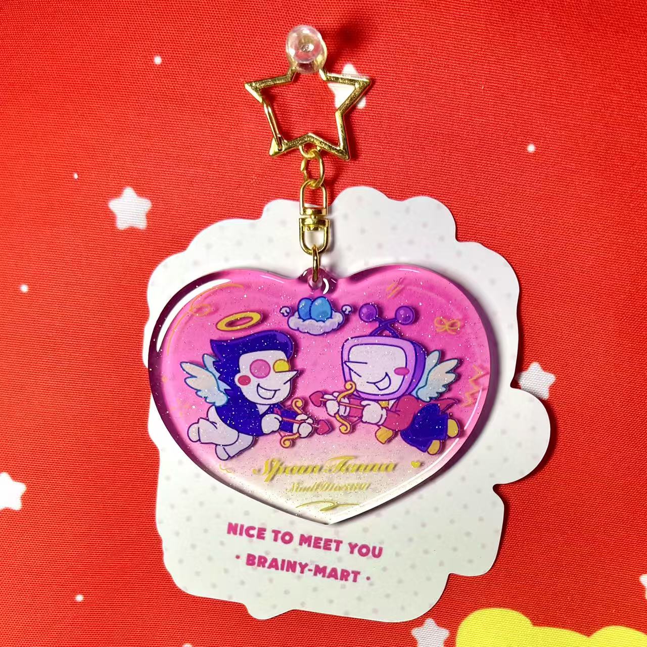 【Spamtenna】Love glitter powder drop glue acrylic pendant