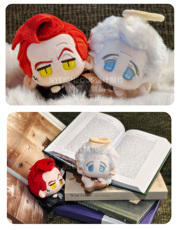 [Pre-order] Crowley × Aziraphale Raspberry Cream Pie flop-style chibi plush