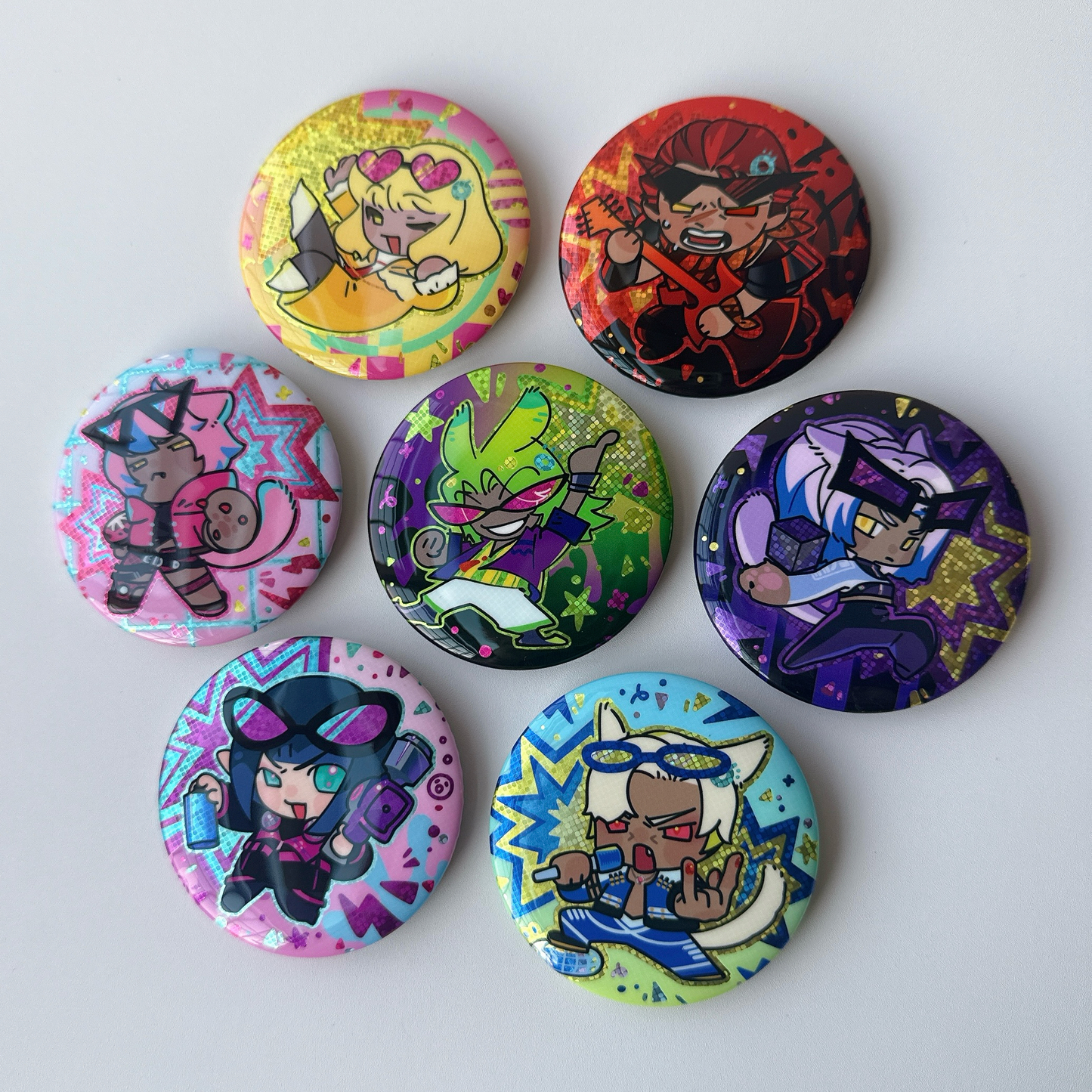 FINALFANTASY XIV FFXIV The Arcadion 58mm Double-Sided Holographic Badge