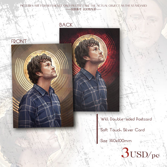 [In Stock] Hannigram Soft Touch Silver Postcard & Double Flash Oval Tinplate Badge Set