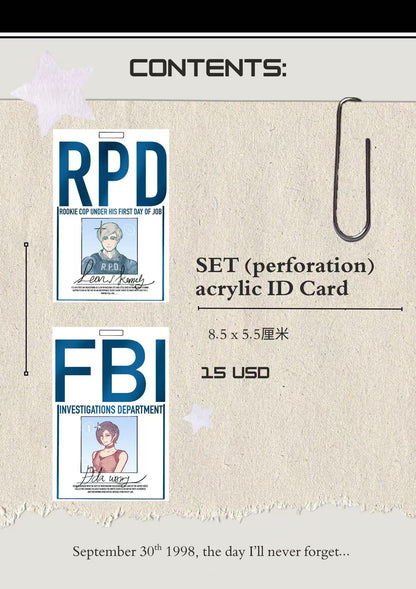 [In-stock] Leon and Ada ID arcylic card
