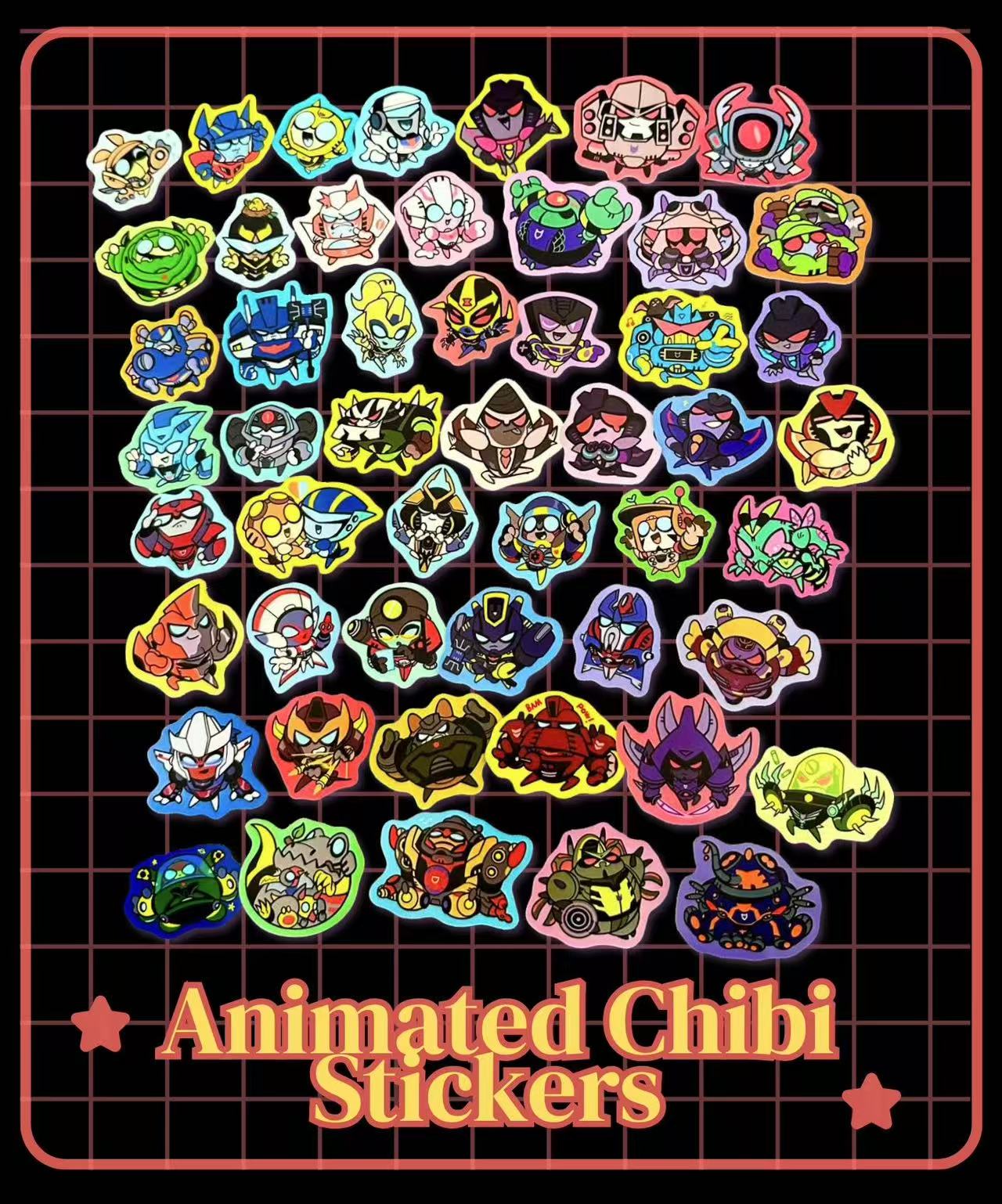 Animated chibi stickers sets