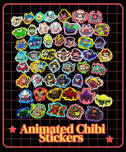 Animated chibi stickers sets