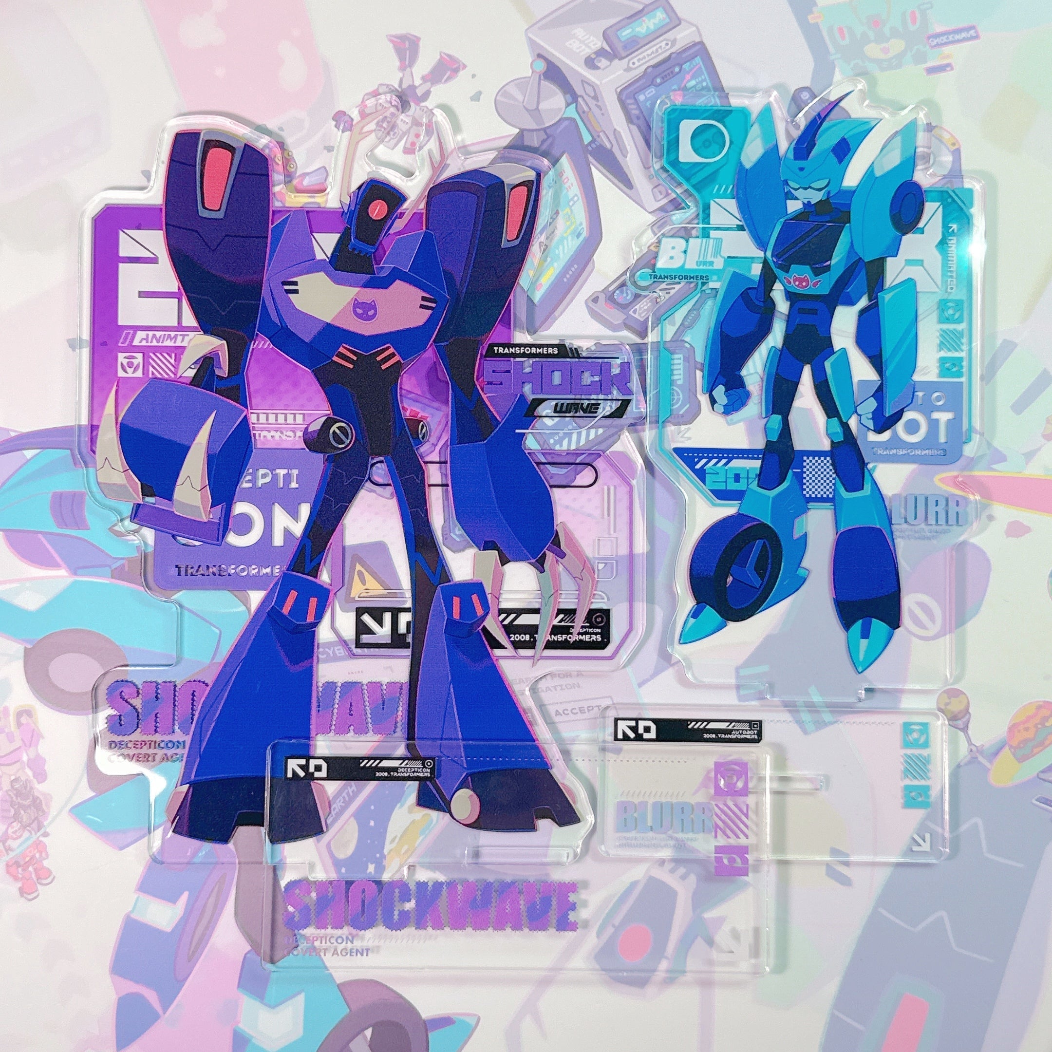 Shockwave and Blurr Acylic Standee – StarrToy