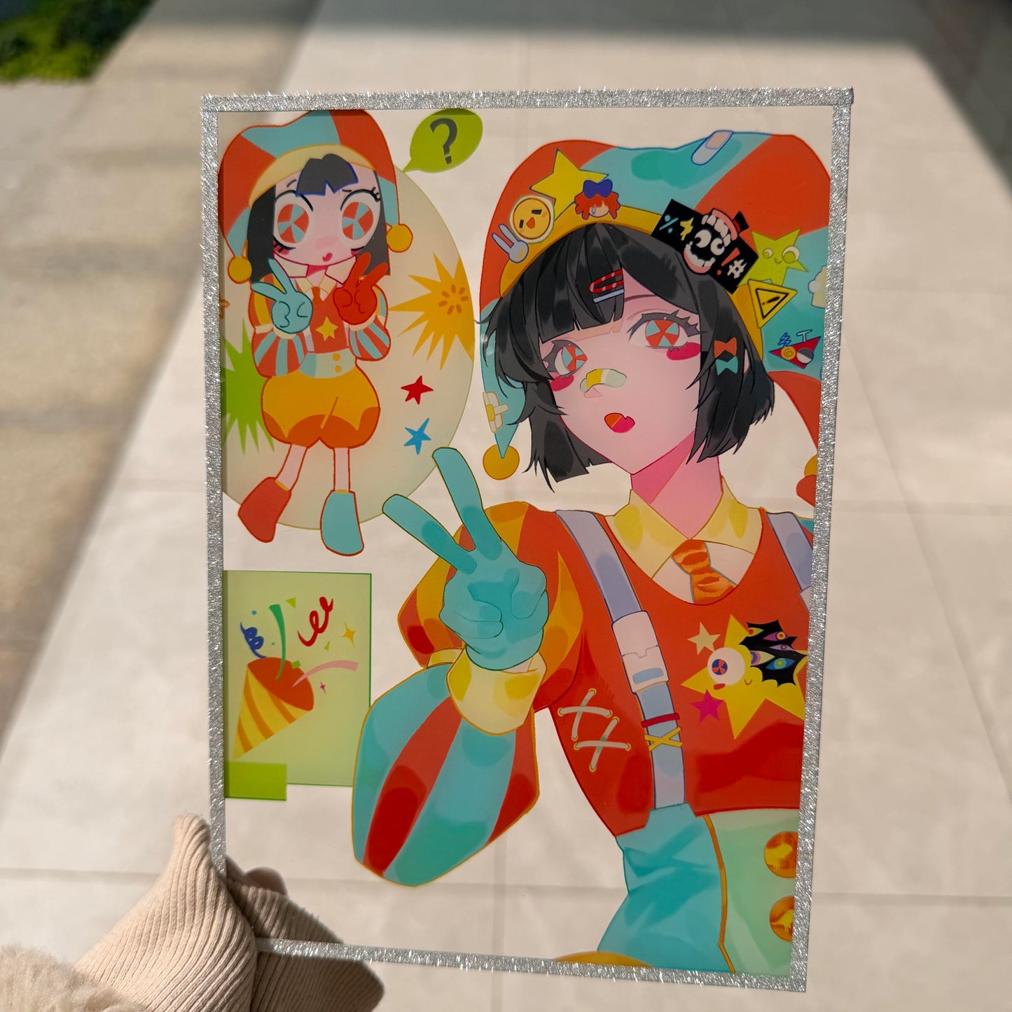 [pre-sale]Pomni Colorful Party Series – Art Card & Keychain Set