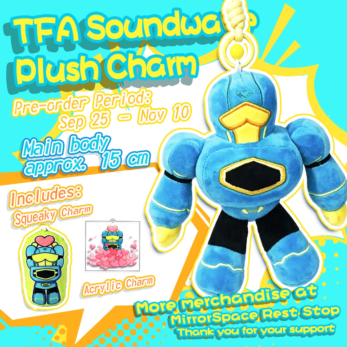 [Pre-order] TFA Soundwave Plush Charm