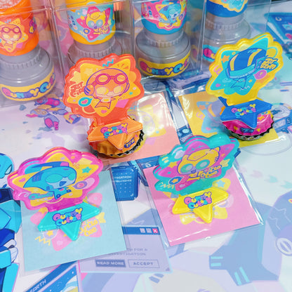 Animated Acylic mini Standee Bumblebee Blurr Jetfire Jetstorm