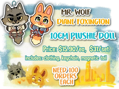 [Pre-order] The Bad Guys Wolf and Diane plush doll