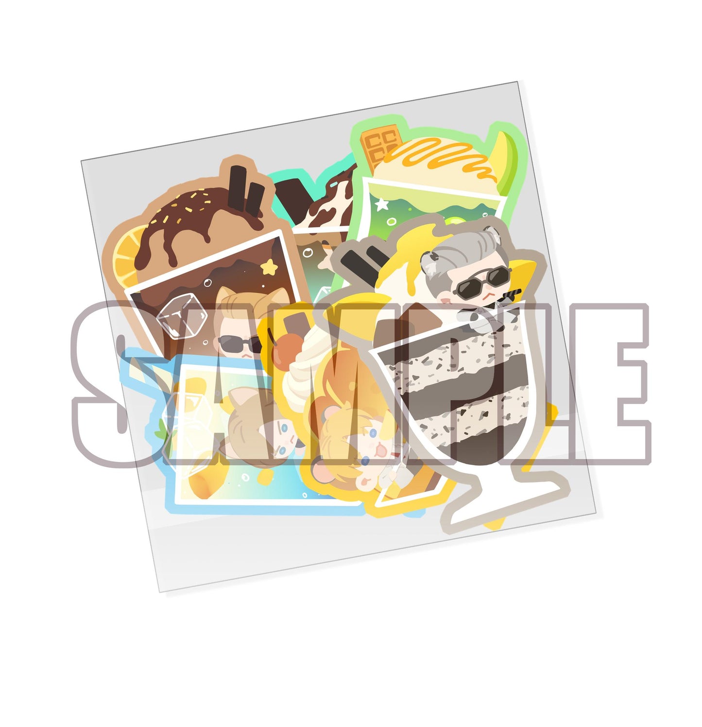 Resident Evil stars kitty coffee acrylic Stand/ stickers