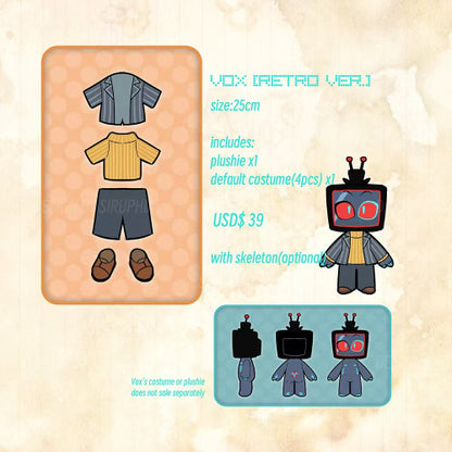 In stock Retro Val & Vox Plushies