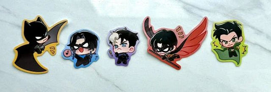 [Pre-order] Batfam Night Patrol Series Stained Glass Keychains & Stickers