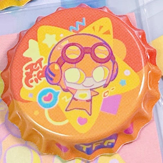 Animated Bottle Cap Pin Badge Bumblebee Blurr Jetfire Jetstorm