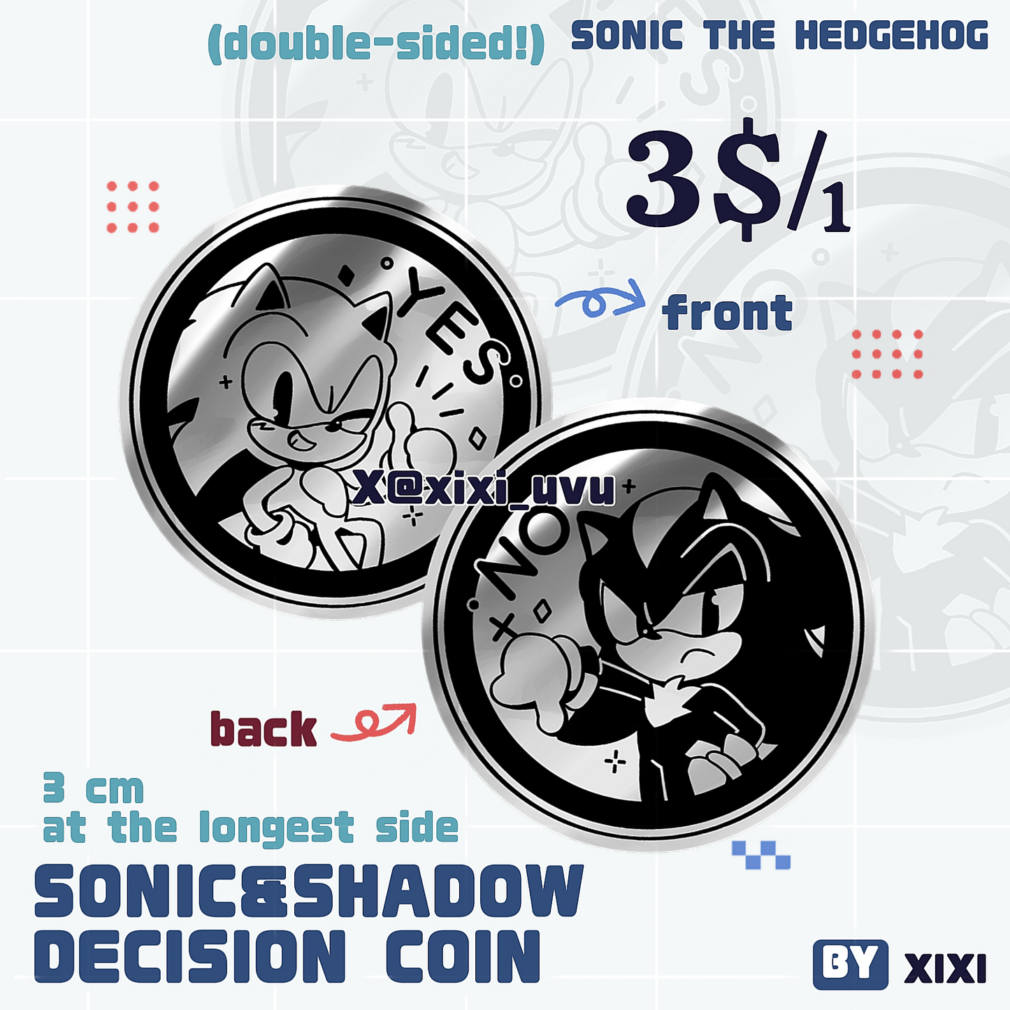 [Pre-order] Blue&Black hedgehog decision coin