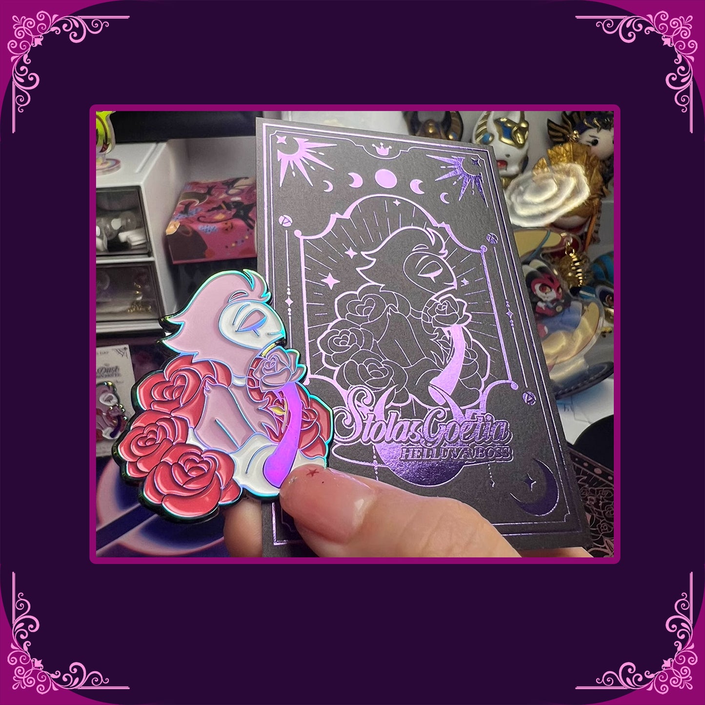 Helluva Boss stolas-Fan Art Edition Rainbow Plated Enamel Pin-affection