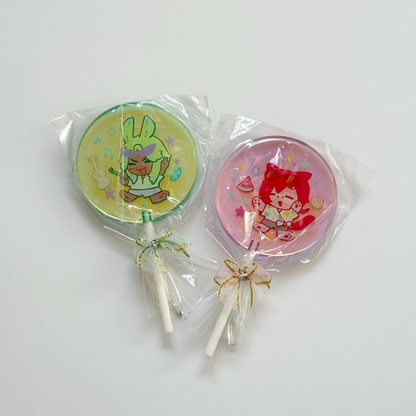 FINALFANTASY XIV FF14 Dancing Green G'raha Tia Lollipop-shaped Rainbow Holographic Acrylic Stand