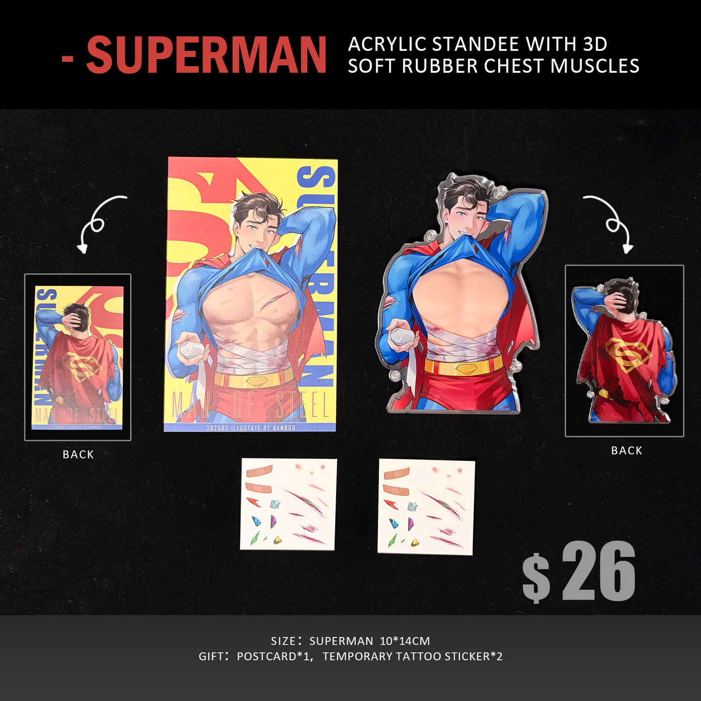 [Pre-order] Acrylic Standee with 3D Soft Rubber Chest Muscles