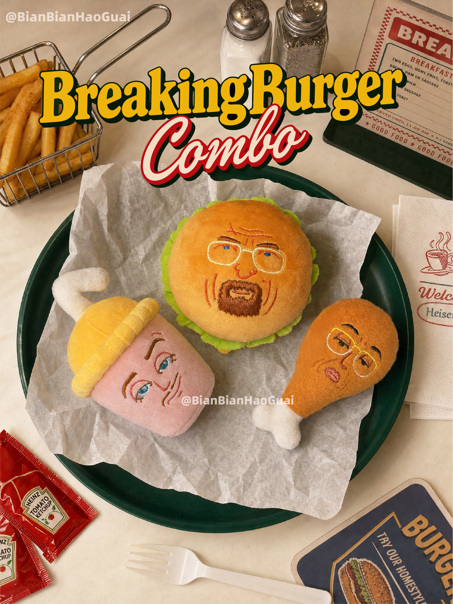 [In-stock]Breaking Burger Combo – Plush Keychain