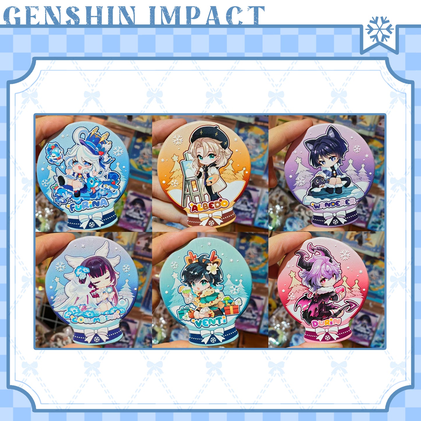 [Pre-order]-Winter Fluffy Series  RAISED RELIEF CARVED WOOD FRIDGE MAGNET