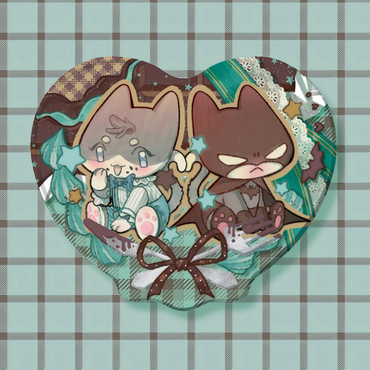 Superbat Sweet Bite Retro Dessert Series – Embossed Heart-Shaped Plate Badge