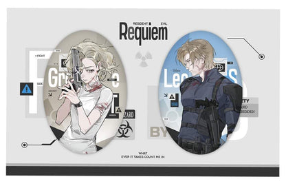 [Pre-order]RE9 Leon and Grace Ashcroft Postcard and Glitter Badge and Acrylic Standee