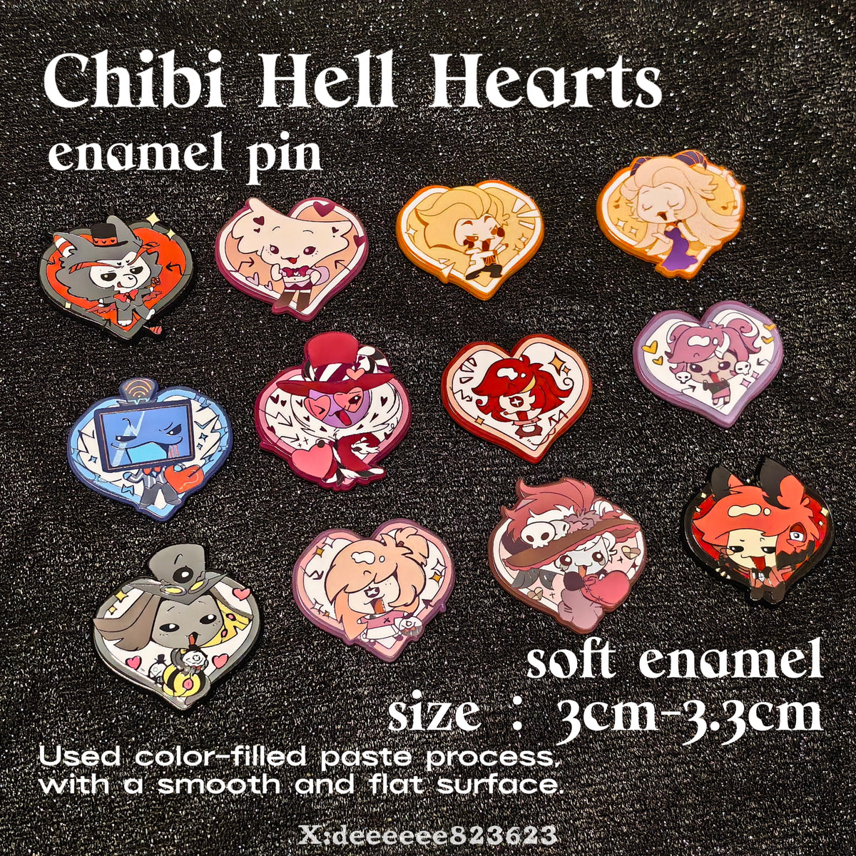[Pre-order] Chibi Hell Hearts-Enamel pin