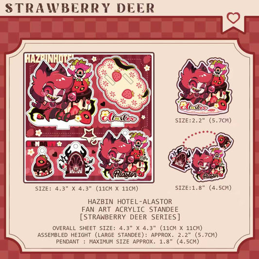 Hazbin Hotel Alastor-Fan Art Acrylic Standee-strawberry deer