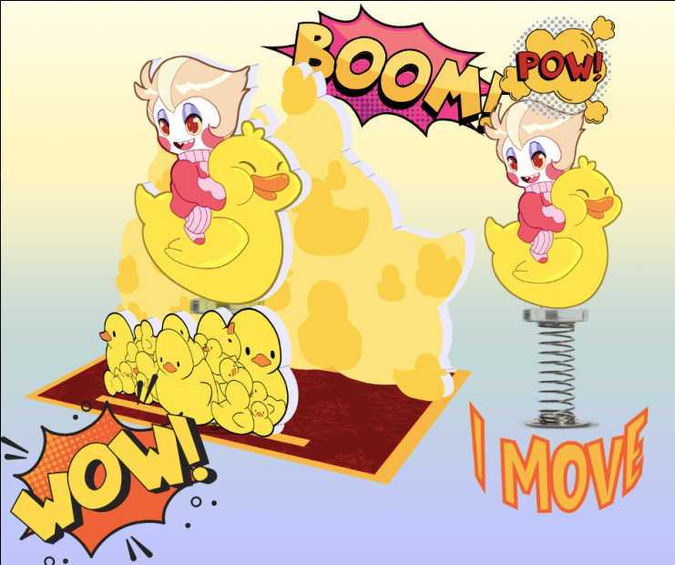 Springy Ducky Ride Luci Standee