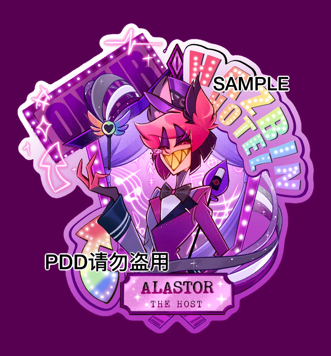 Alastor Pride Month Sparkle Acrylic Keychain