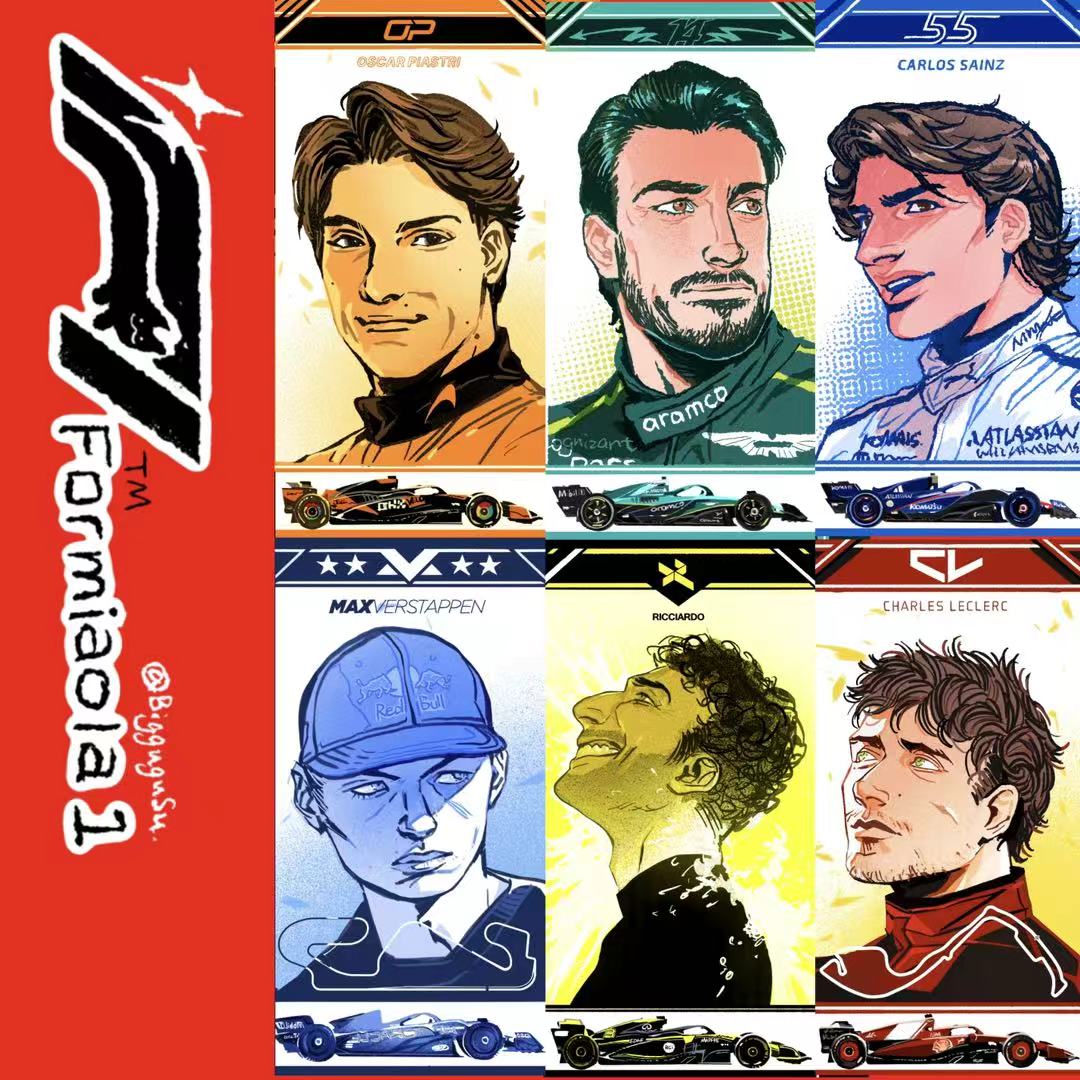 F1 Driver Portrait Poster A5