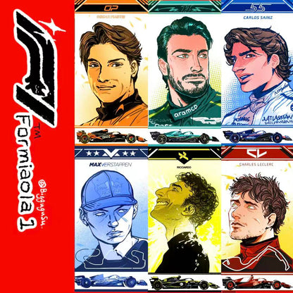 F1 Driver Portrait Poster A5