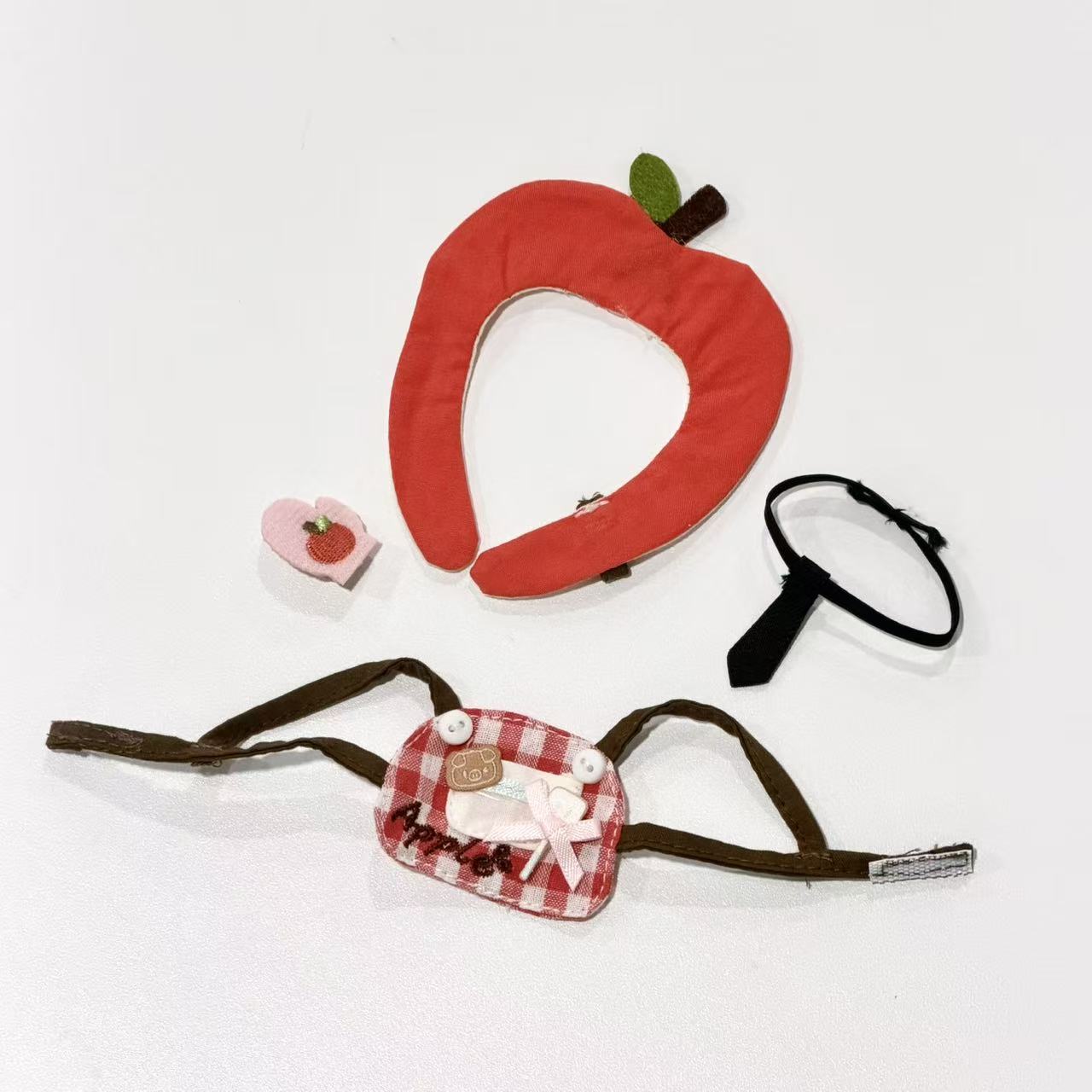 [In-stock]10cm Plushie Outfit Apple Pig Basic Set