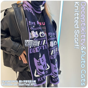 [Pre-order] Deceptikitty & Auto Cats Knitted Scarf