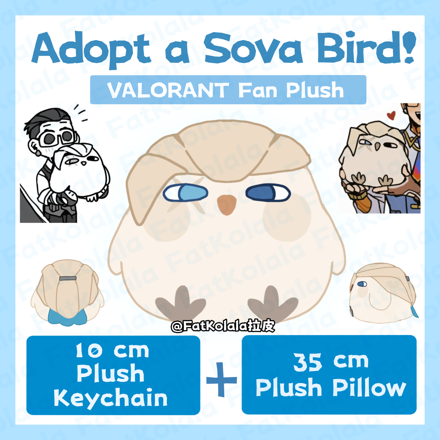 [Pre-order] Sova Bird Plush Set | 10 cm Plush Keychain Plush Pillow