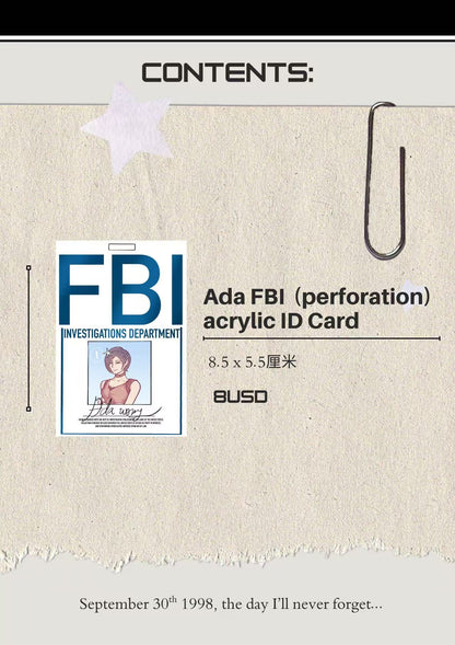 [In-stock] Leon and Ada ID arcylic card